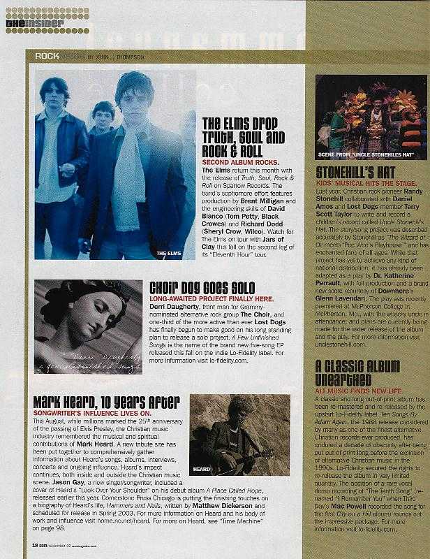 CCM November 2002, The Insider - Rock News page 18